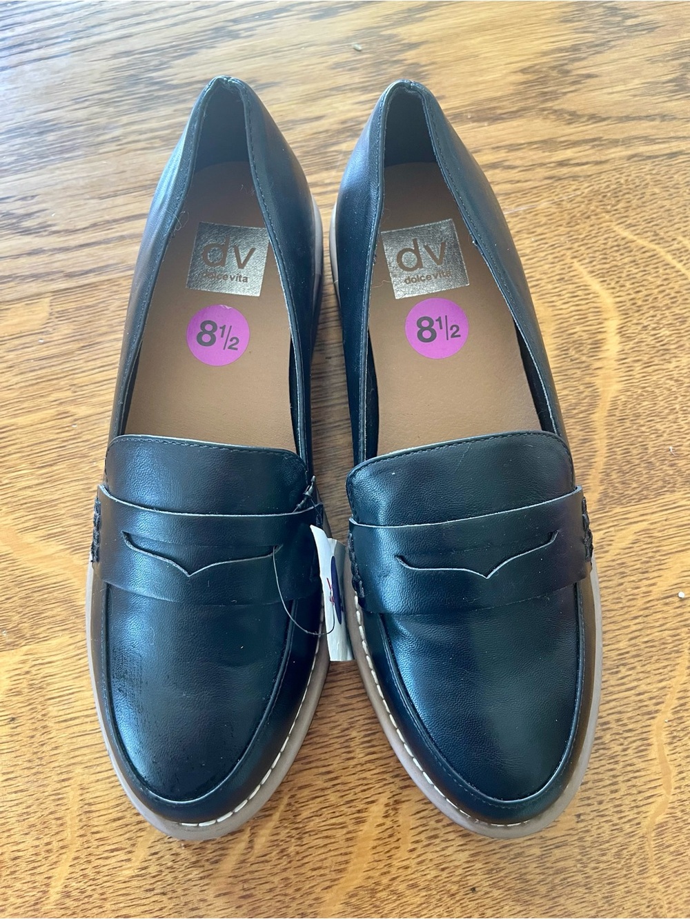 DV by Dolce Vita Black Leather Penny Loafers